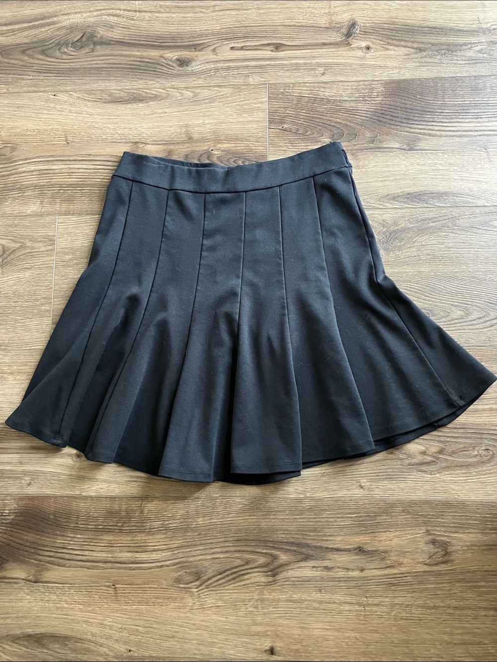 Women's Black Pleated Skater Skirt